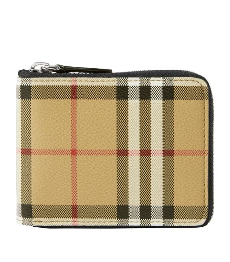 burberry compact zip around wallet|Burberry vintage check wallet.